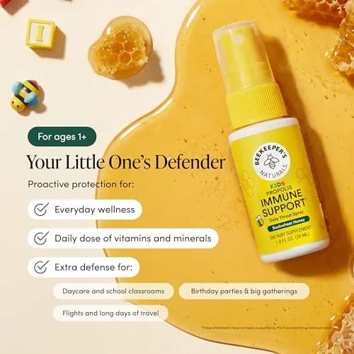 Beekeeper's Naturals Kids Propolis Immune Support Throat Spray 2 Fl Oz (Pack of 2) | Natural Immune Support & Sore Throat Relief thumbnail 2