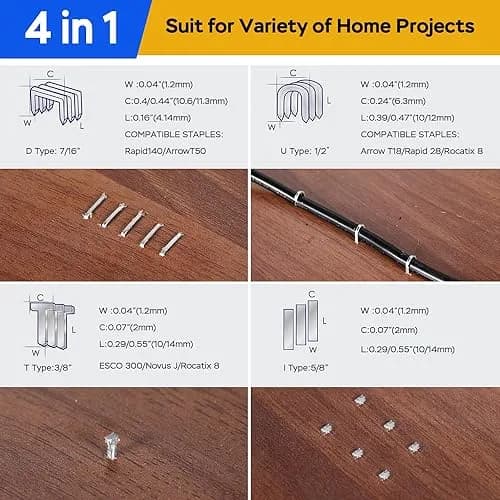 YEAHOME Heavy Duty Upholstery Staple Gun 4-in-1 | Rust-Proof Steel, 4000 Staples, Adjustable Power thumbnail 4