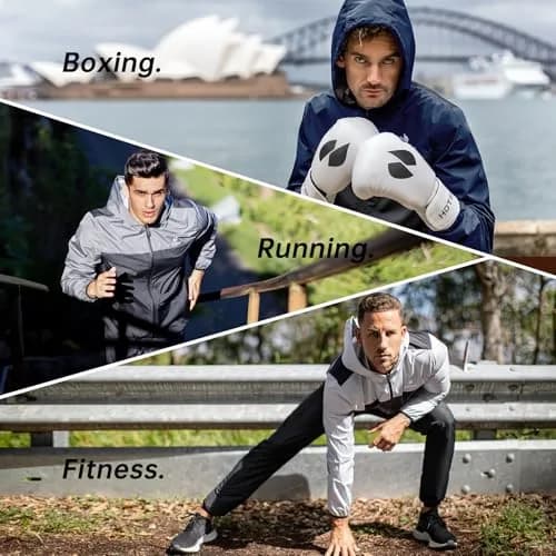HOTSUIT Men's Sauna Suit Jacket White L | Enhances Workout Effect, Increases Sweat 5x thumbnail 5