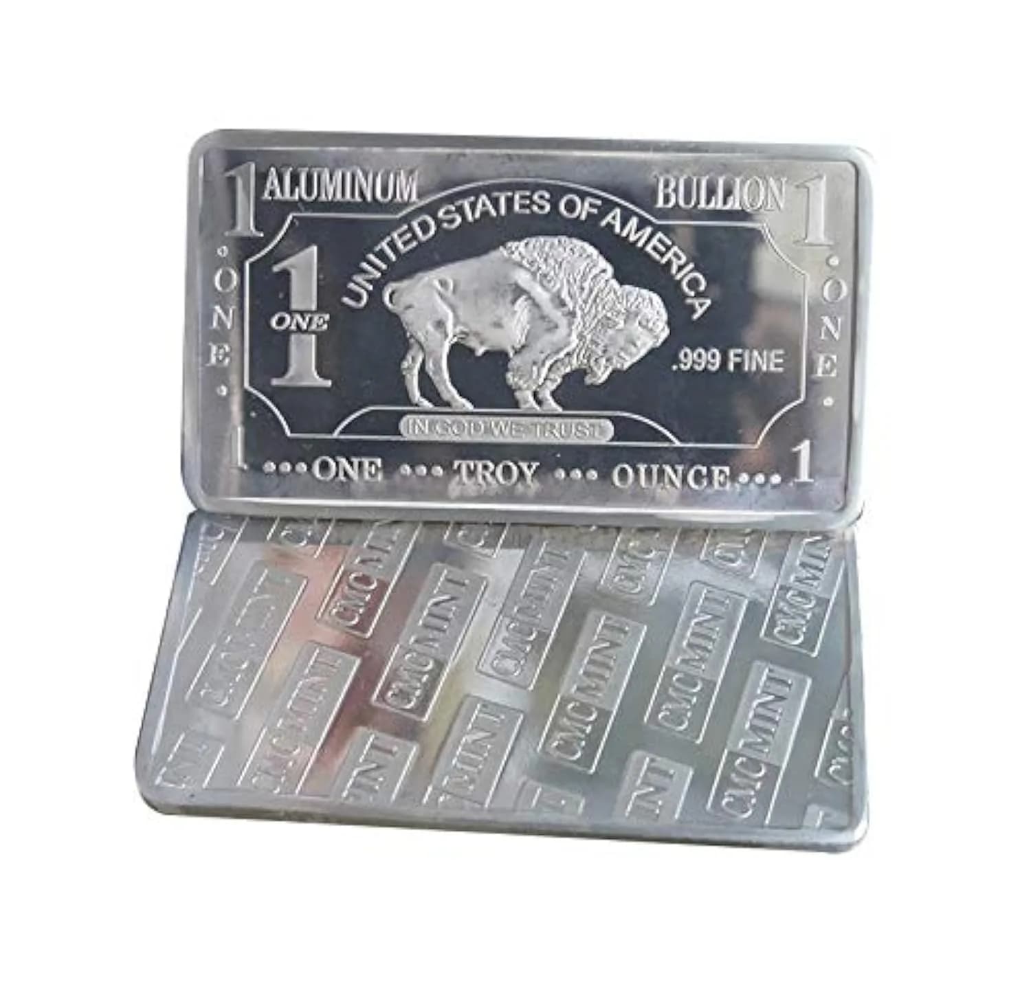 CMC 1 oz American Buffalo Aluminum Bullion Bar | 0.999 Fine, Nickel Finish, Bullion - main product image