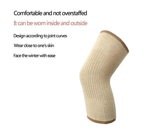 Flycheers Unisex Cashmere Wool Knee Brace Pads | Thermal Knee Support for Winter & Sports thumbnail 3