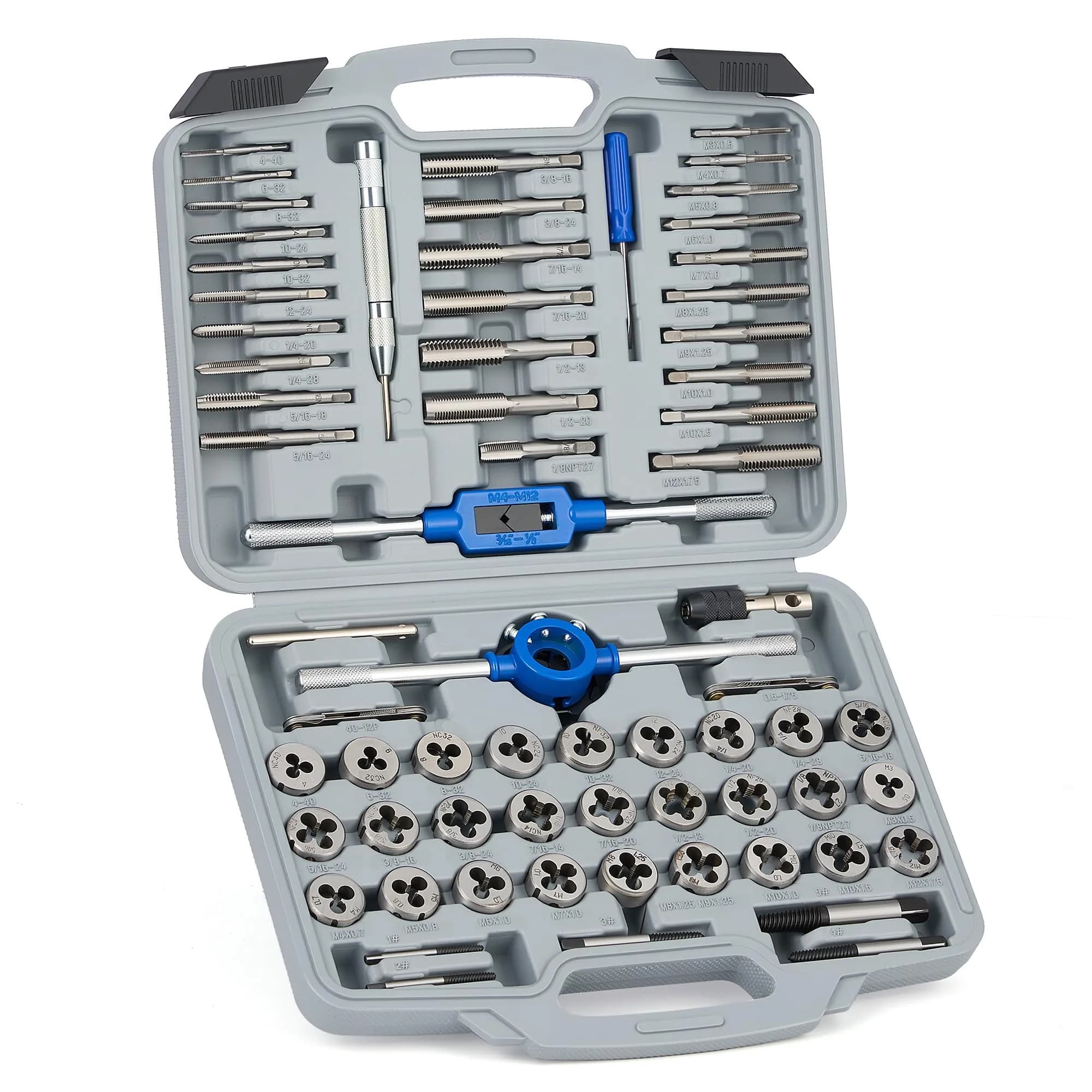Orion Motor Tech Tap and Die Set, SAE & Metric, 80 pcs | Precision Thread Repair & Cutting Kit — 66 Pieces