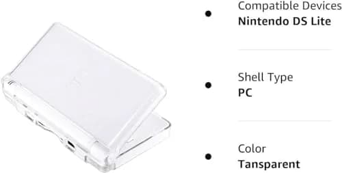KlsyChry Transparent Hard Shell Case Cover for Nintendo DS Lite | Crystal Clear Housing, Scratch-Resistant (13.7x7.7x2.5cm) thumbnail 6