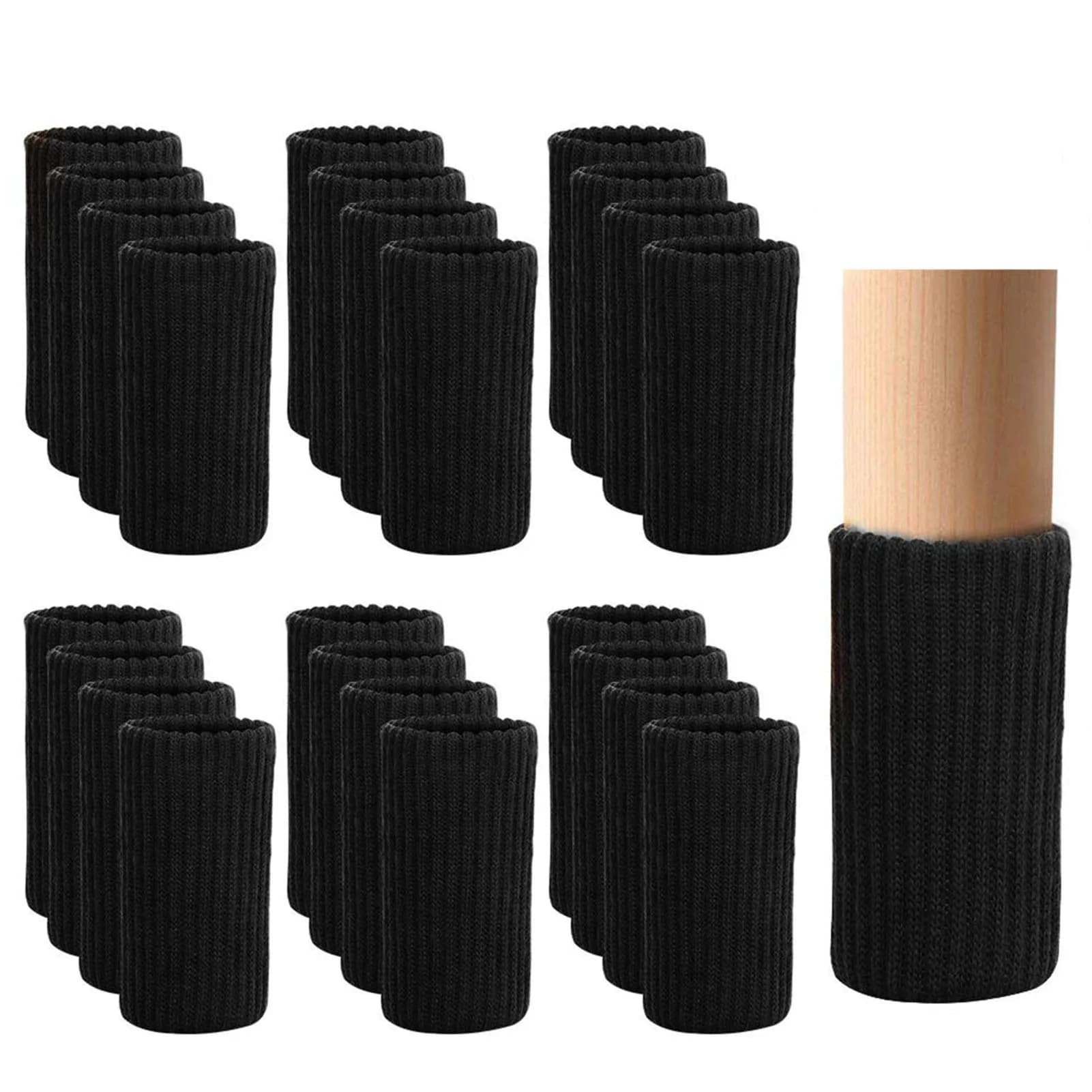 OEEKOI Furniture Leg Socks 24 pcs | Floor Scratch & Noise Protection for Chairs & Tables