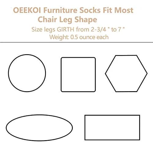 OEEKOI Furniture Leg Socks 24 pcs | Floor Scratch & Noise Protection for Chairs & Tables thumbnail 5