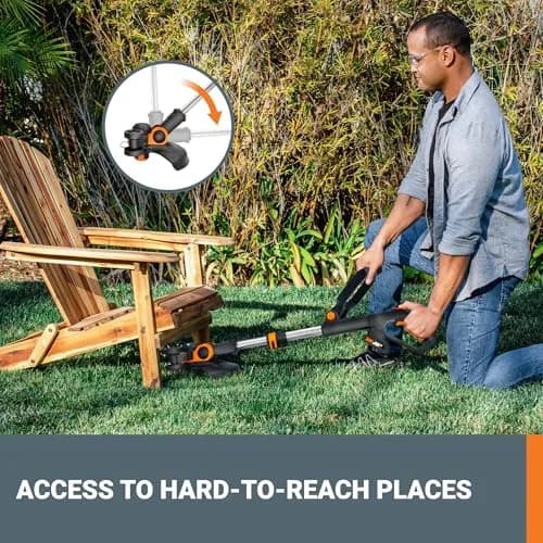 WORX WG931 20V Cordless String Trimmer, 360 CFM Blower & 22" Hedge Trimmer Combo Kit | 2 Batteries Included thumbnail 4