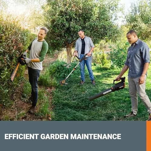 WORX WG931 20V Cordless String Trimmer, 360 CFM Blower & 22" Hedge Trimmer Combo Kit | 2 Batteries Included thumbnail 2