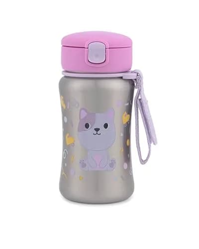 Skip Hop Zoo Stainless Steel Straw Bottle, Narwhal | 350mL Toddler Sippy Cup with No-Slip Silicone Sleeve thumbnail 3