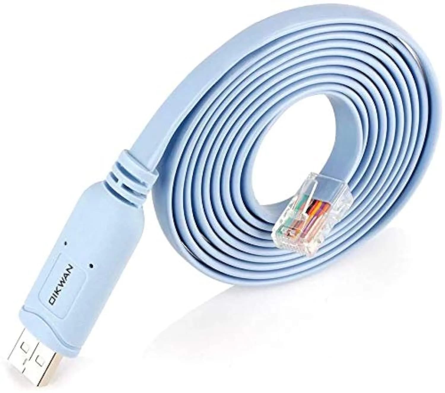 OIKWAN USB to RJ45 Console Cable 1.8m (6ft) Blue | Network Device Configuration Cable — 10 ft