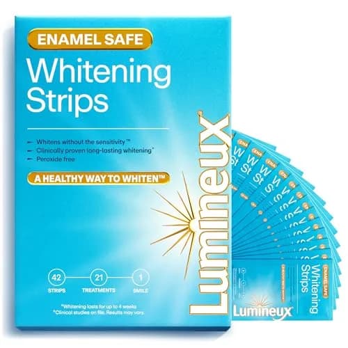 Lumineux Teeth Whitening Strips 21 Treatments (3 Months) | Peroxide-Free, Enamel-Safe, Dentist-Formulated thumbnail 1