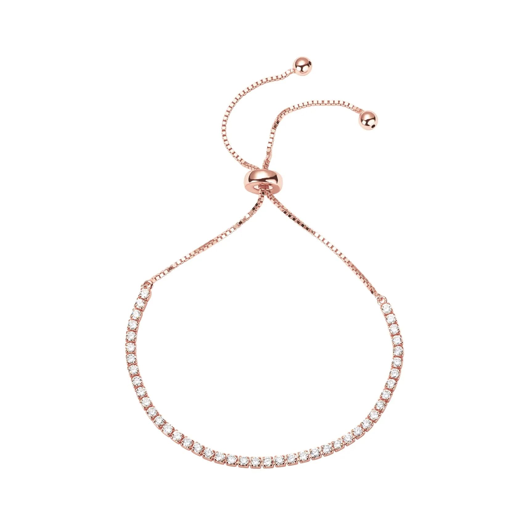 PAVOI Classic Tennis Bracelet for Women, White Gold Plated 23cm (9.5 Inch) | Sparkles with AAAAA Cubic Zirconia — Rose Gold / gold plated