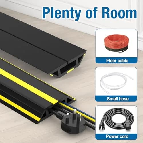 Eapele Heavy Duty Floor Cable Cover Protector 3.03" Wide x 10 ft Long | Prevents Trip Hazards thumbnail 7