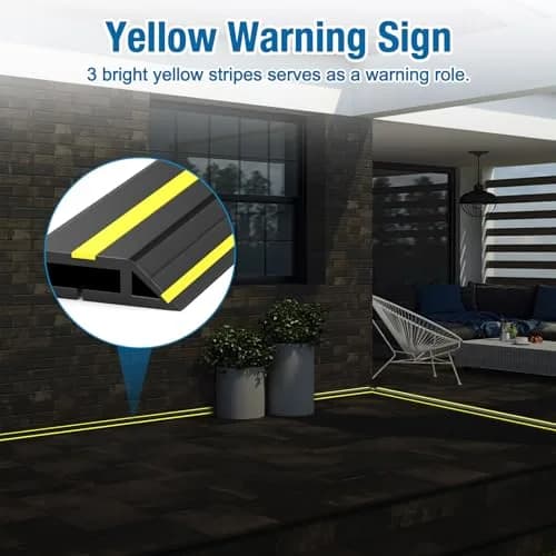 Eapele Heavy Duty Floor Cable Cover Protector 3.03" Wide x 10 ft Long | Prevents Trip Hazards thumbnail 3
