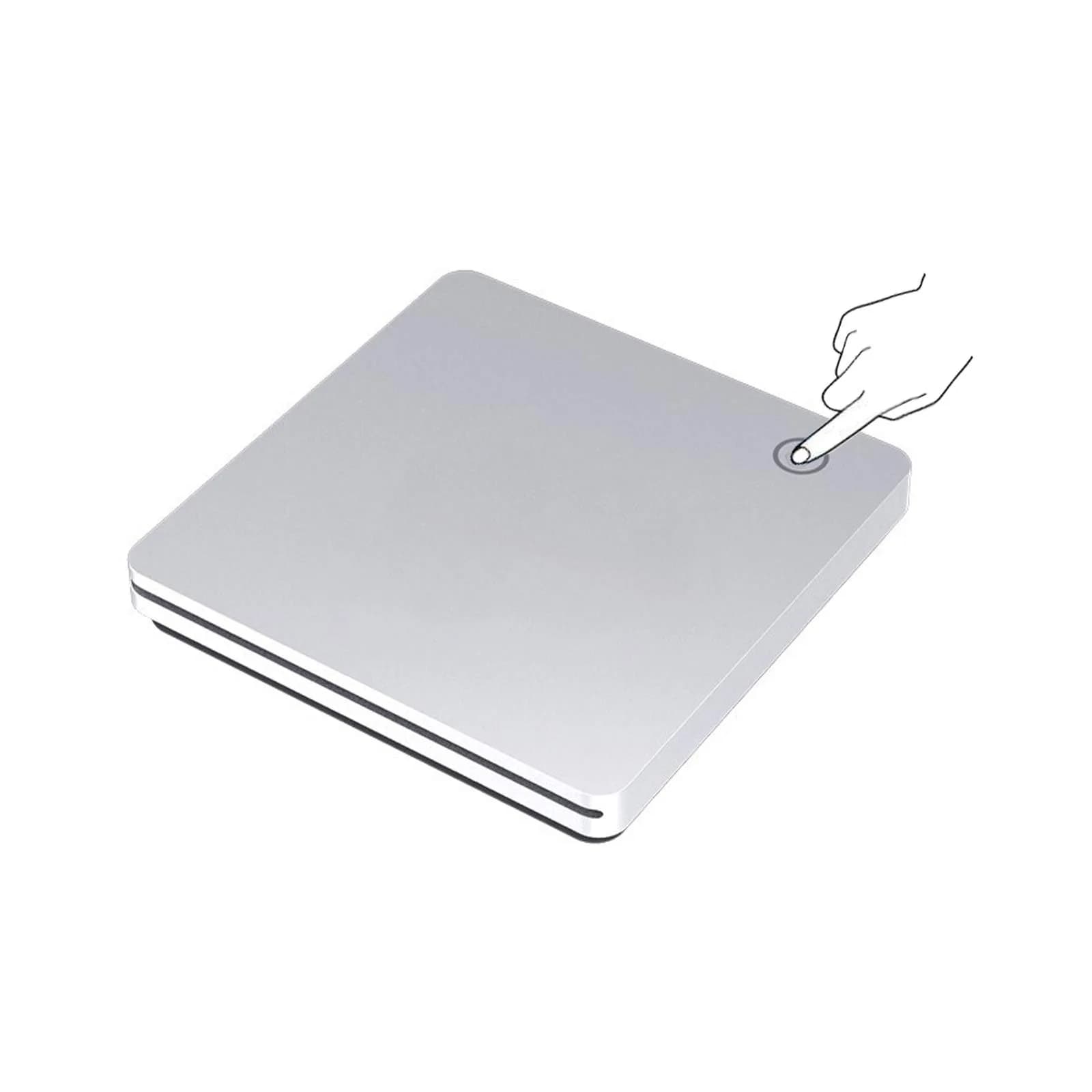 Xglysmyc External 3D Blu Ray DVD Drive Silver | USB 3.0 & Type-C Slot-in Blu-ray Player (340g) - main product image