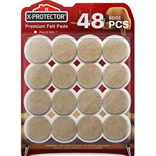 X-Protector Felt Furniture Pads 48 pcs 1" Beige | Floor Scratch Protection thumbnail 1