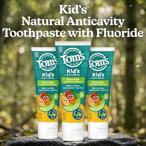 Tom's of Maine Natural Kids Fluoride Toothpaste Orange Mango 15.3 oz (5.1 oz 3-Pack) | Cavity Protection for Ages 2-6 thumbnail 2