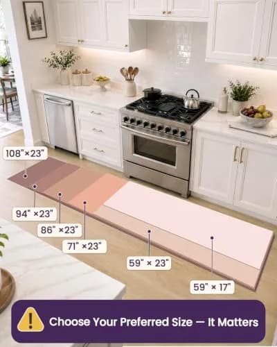 DEXI Anti Fatigue Kitchen Floor Mats Runner Set - 17x29+17x59 Brown | Cushioned Comfort for Standing thumbnail 3