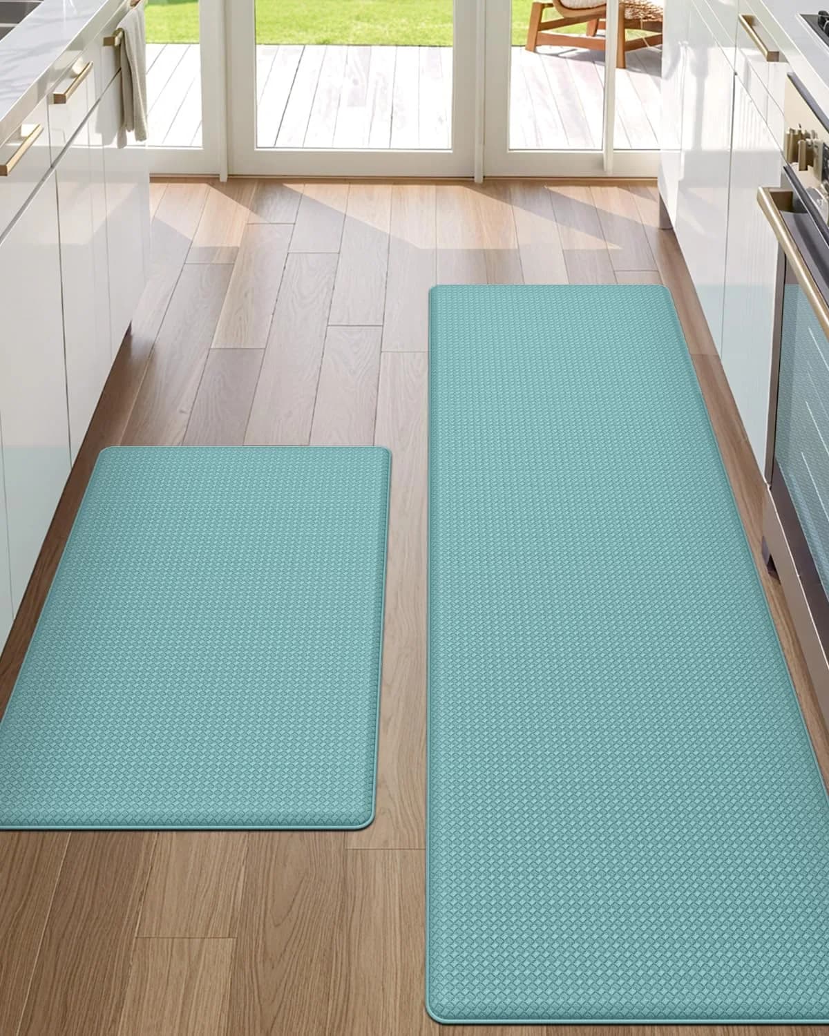 DEXI Anti-Fatigue Kitchen Floor Mats Set of 2 — 4.4 cm (1.75 inch) Thick, 43x145cm & 43x74cm | Cushioned Comfort for Standing