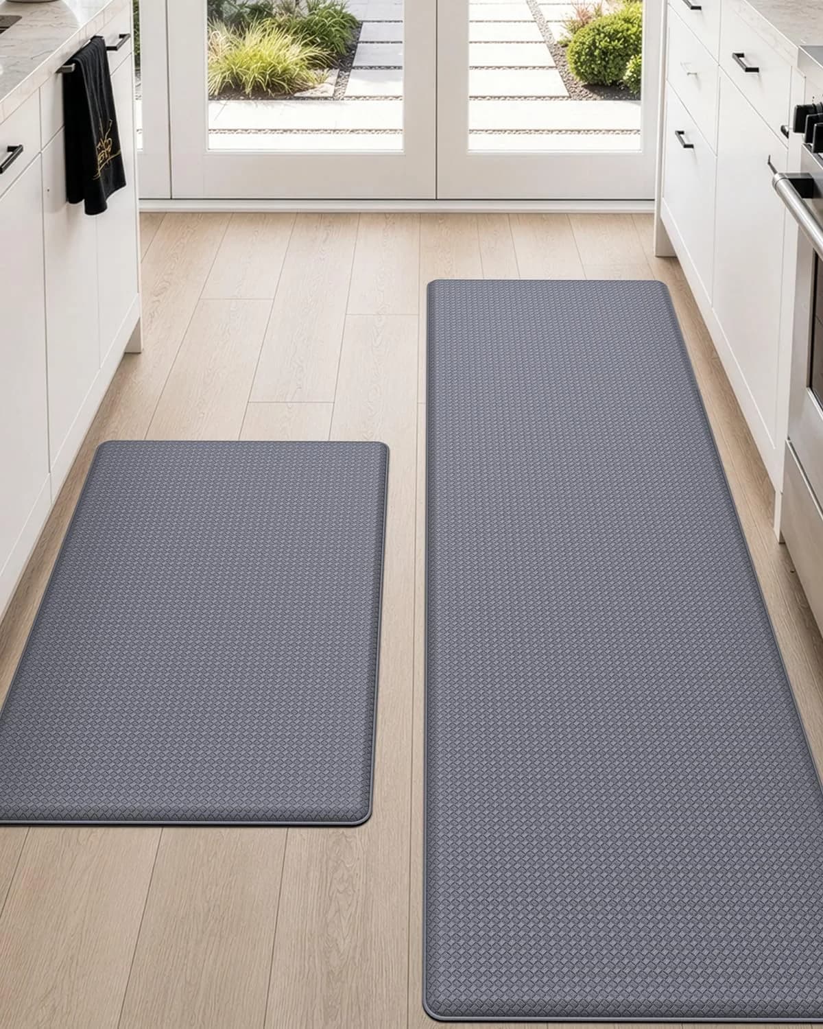 DEXI Anti Fatigue Kitchen Floor Mats 17x59 Inches (43x150 cm) | Cushioned Runner Rug for Standing Comfort — Grey / 72"l X 18"w X 0.4"th