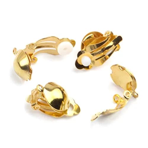 Aylifu Clip On Earring Converters for Non-Pierced Ears, Gold Finish, 10mm x 19mm (20 Pairs) thumbnail 4