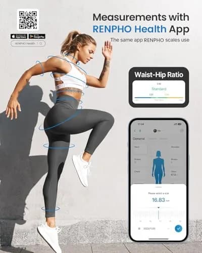 RENPHO Smart Body Measuring Tape 150cm (60in) | Retractable, Bluetooth App thumbnail 3