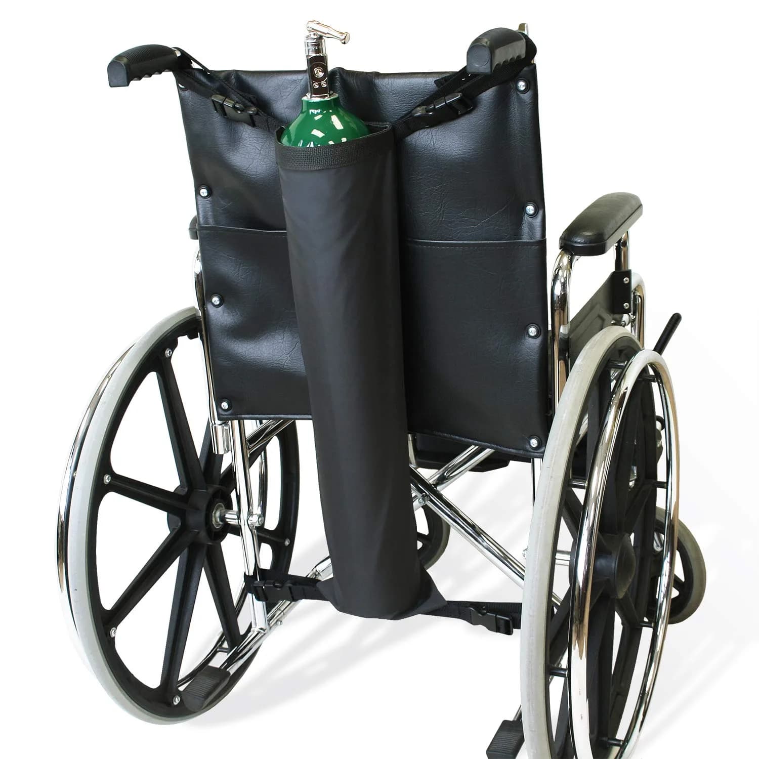 NYOrtho Bariatric Oxygen Tank Holder for Wheelchair - 22-26 Inch Seat Width | Secure D & E Cylinder Carrier Bag - main product image