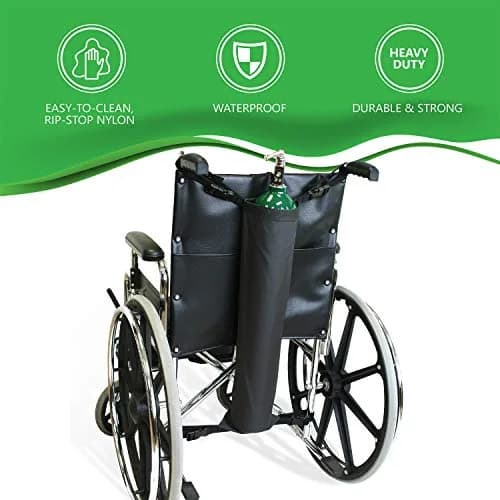 NYOrtho Bariatric Oxygen Tank Holder for Wheelchair - 22-26 Inch Seat Width | Secure D & E Cylinder Carrier Bag thumbnail 2