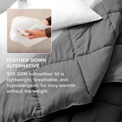 Bare Home Reversible Comforter Full | Ultra-Soft Microfiber, All-Season, Reversible Colors thumbnail 7