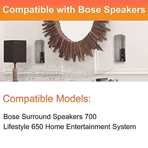 Dinghosen Wall Brackets for Bose Surround Speakers 700 & Lifestyle 650 System, Black | Pair of Speaker Mounts thumbnail 2