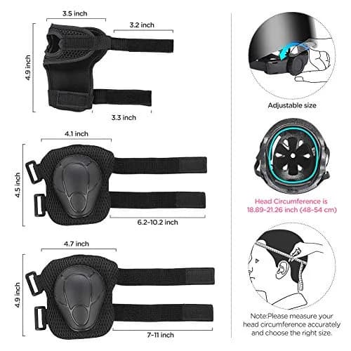 DaCool Kids Bike Helmet and Protective Gear Set with Knee Pads, Adjustable for Ages 3-8 | Multi-Sport Safety Gear thumbnail 6
