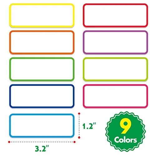 SpriteGru 54 PCs Magnetic Dry Erase Name Tag Labels in 9 Bright Colors | Water-Wipeable, 3.2" x 1.2" thumbnail 3