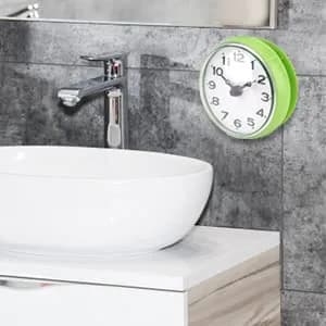 Pomya Bathroom Clock, Suction Cup Wall Clock for Kitchen & Bathroom | Waterproof, 7x4cm, Green thumbnail 4