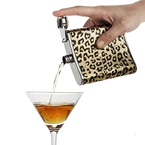 Eohak Leopard Print Flask 210ml (7oz) | Fun & Leakproof Stainless Steel for Parties thumbnail 3