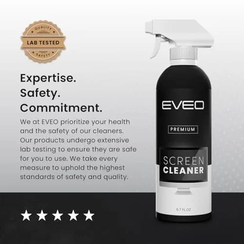 EVEO Screen Cleaner Spray with Microfiber Cloth - 200ml (6.76 Fl Oz) | Streak-Free Shine for All Screens thumbnail 8