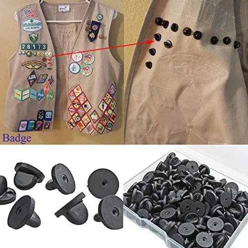 TTSAM Rubber Pin Backs 11mm (0.433 inch) Black 100-Pack | Secure Locking for Lapel Pins thumbnail 6