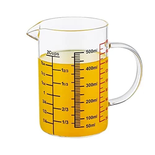 Ackers BORO3.3 Glass Measuring Cup 500ml | Insulated Handle & V-Shaped Spout thumbnail 1