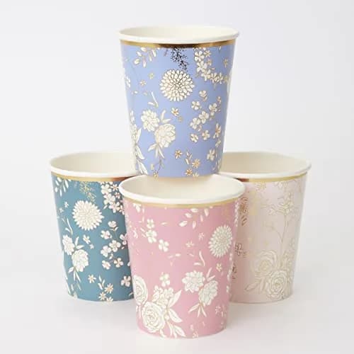 Meri Meri Flower Cups for Parties | Floral Floral Design, 9oz Capacity, Pack of 8 thumbnail 3