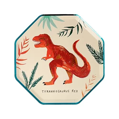 Meri Meri Dinosaur Kingdom Party Plates, Pack of 8, 8.25" | Dinosaur-themed disposable plates for kids' birthday parties thumbnail 5