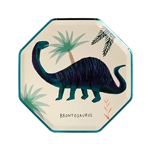 Meri Meri Dinosaur Kingdom Party Plates, Pack of 8, 8.25" | Dinosaur-themed disposable plates for kids' birthday parties thumbnail 3