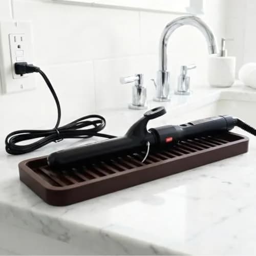 Happitasa Silicone Sink and Surface Organizer Tray, 12"x4" | Heat Safe, Dishwasher Safe, Bathroom & Kitchen thumbnail 6