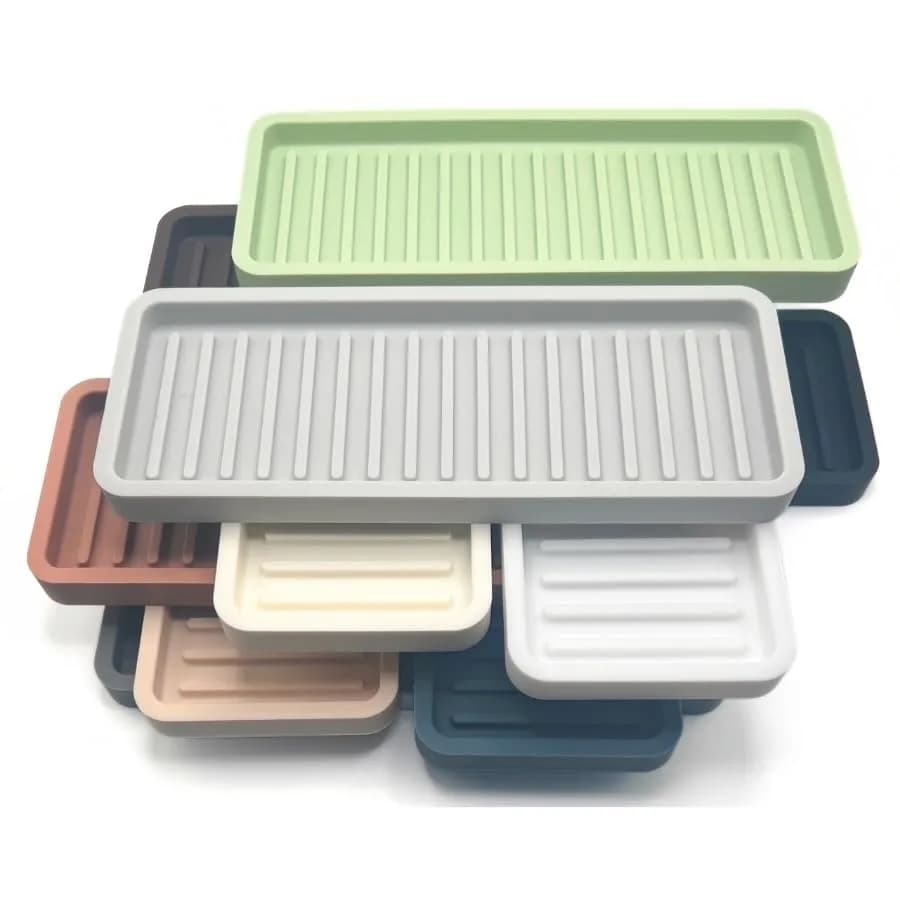 Happitasa Silicone Sink and Surface Organizer Tray, 12"x4" | Heat Safe, Dishwasher Safe, Bathroom & Kitchen thumbnail 11