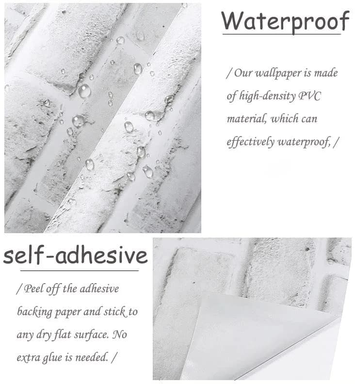 Cohoo Home White Brick Wallpaper Peel and Stick 45cm x 305cm | Realistic Faux Brick Look for Walls thumbnail 5