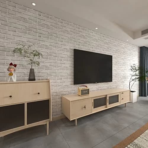 Cohoo Home White Brick Wallpaper Peel and Stick 45cm x 305cm | Realistic Faux Brick Look for Walls thumbnail 10