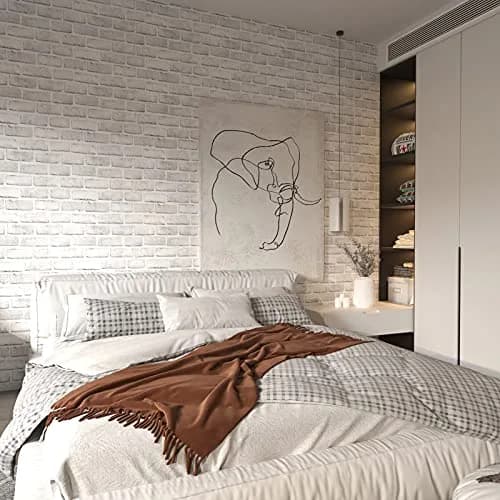 Cohoo Home White Brick Wallpaper Peel and Stick 45cm x 305cm | Realistic Faux Brick Look for Walls thumbnail 2