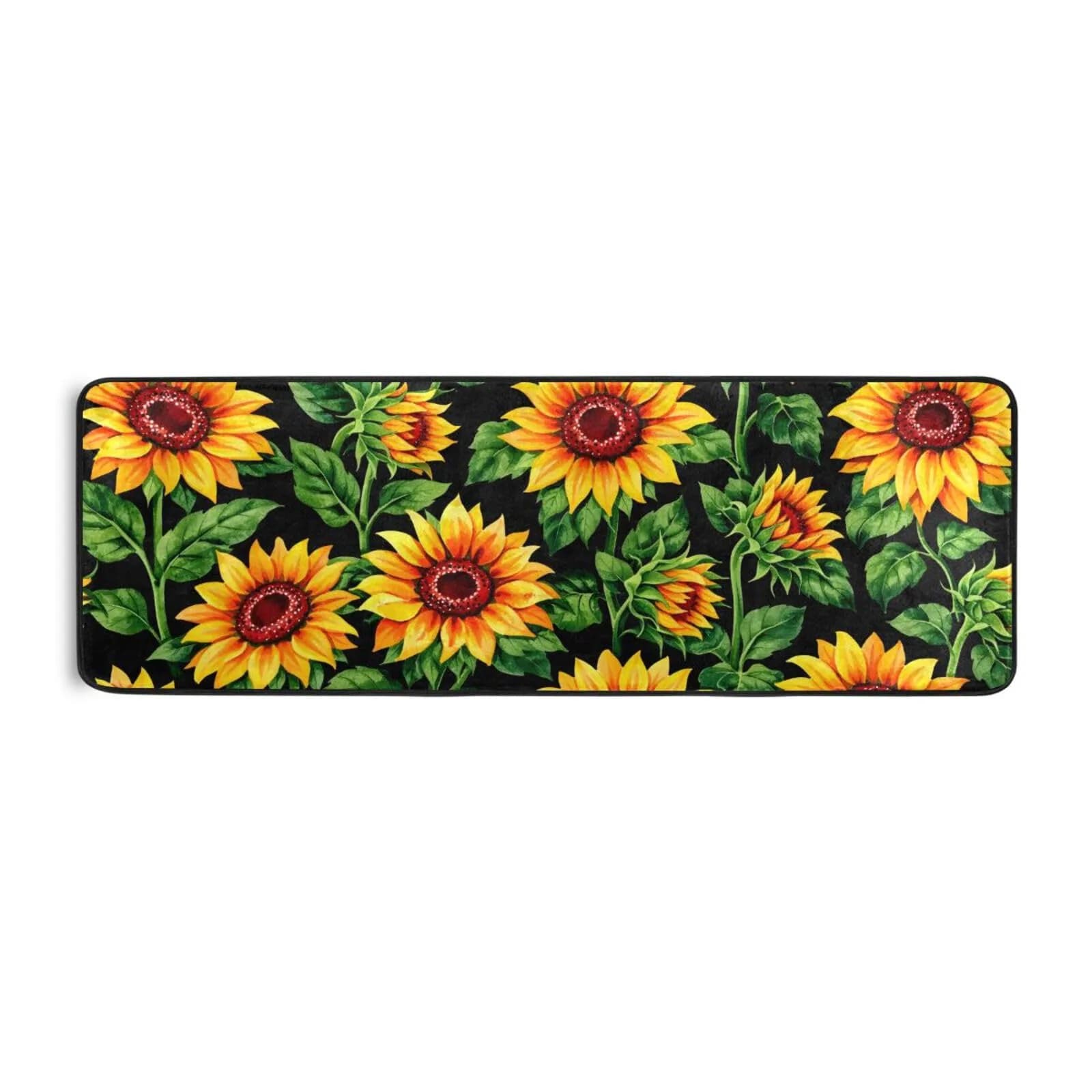 Senya Sunflower Floral Kitchen Rugs 72" x 24" | Non-Slip Water Absorbent Floor Mat - main product image