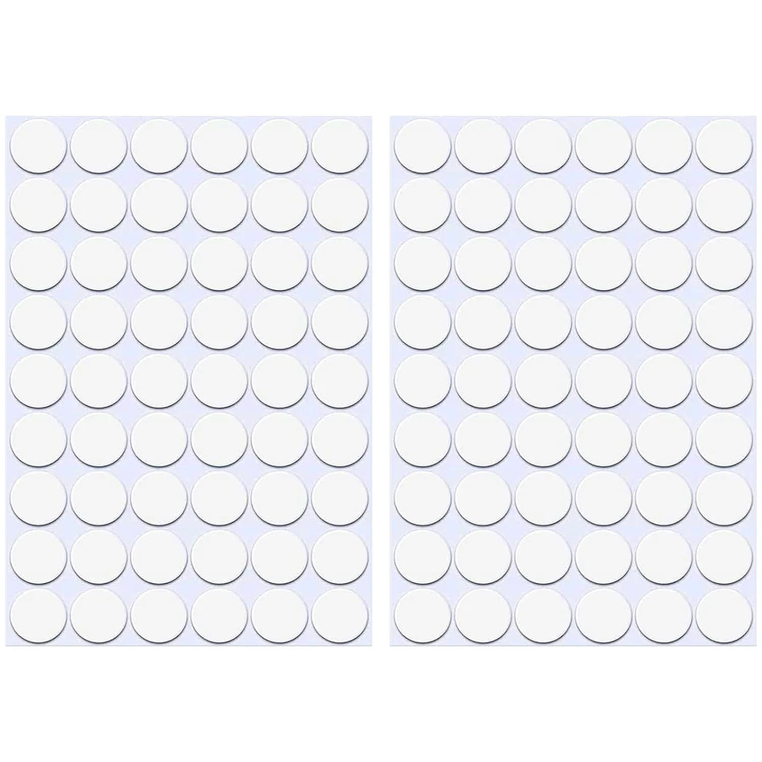 ZXUEZHENG Self-Adhesive Screw Hole Stickers, 12mm Black, 280 Pieces | Cover Furniture Screw Holes — White