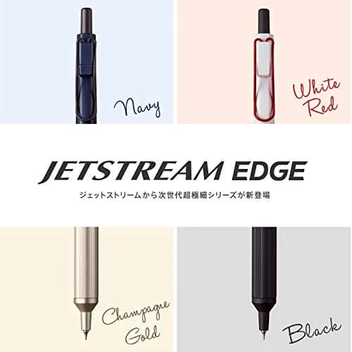 Uni Jetstream EDGE Ballpoint Pen 0.28mm Fine Point, White Red Body | Smooth Writing & Quick Drying thumbnail 2