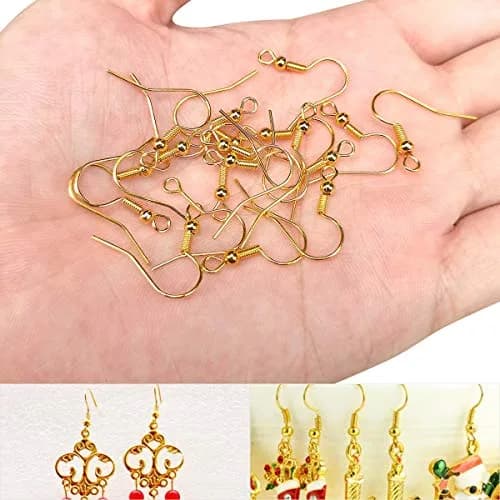 TTSAM Gold Plated Earring Hooks with Ball and Coil, Hypoallergenic Ear Wires for Jewelry Making | 120 Pcs (19x18mm) thumbnail 6
