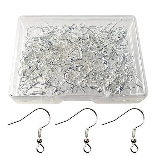 TTSAM Silver Plated Earring Hooks with Ball and Coil, Hypoallergenic Alloy Ear Wires (120 Pcs, 19x18 mm) thumbnail 7