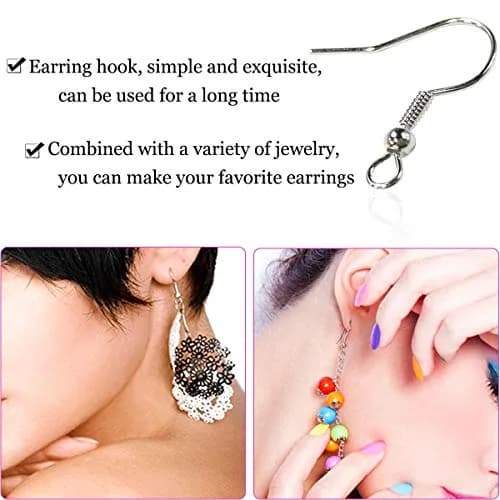 TTSAM Silver Plated Earring Hooks with Ball and Coil, Hypoallergenic Alloy Ear Wires (120 Pcs, 19x18 mm) thumbnail 2